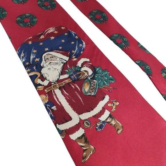 Wembley Vintage Santa Mens Necktie Tie Christmas Designer Holiday Work Dad Gift - Picture 2 of 6